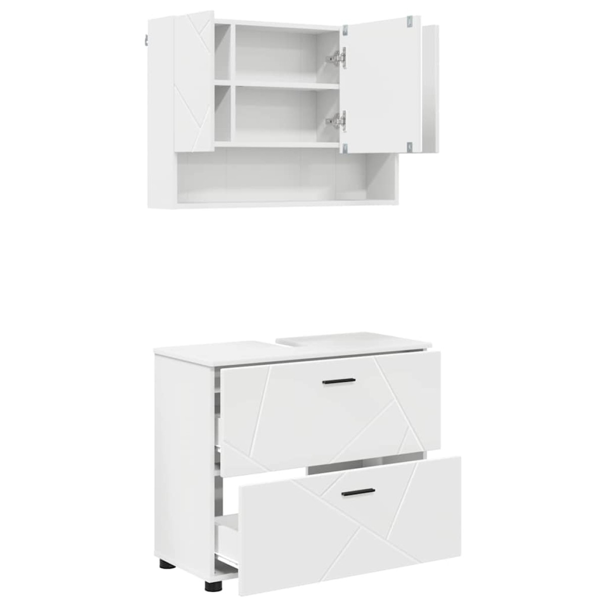 vidaXL Σετ Επίπλων Μπάνιου 2 τμχ. Λευκό 76,5 x 35 x 64 εκ