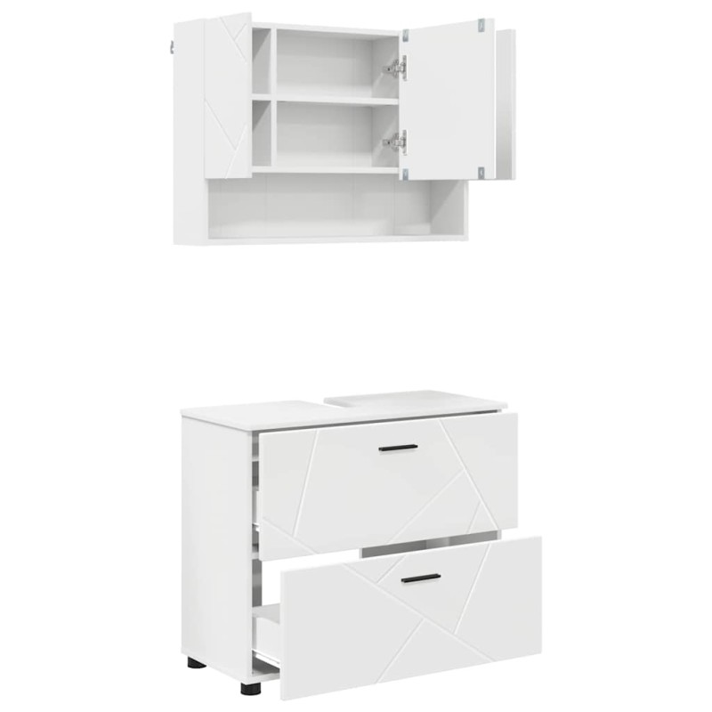 vidaXL Σετ Επίπλων Μπάνιου 2 τμχ. Λευκό 76,5 x 35 x 64 εκ