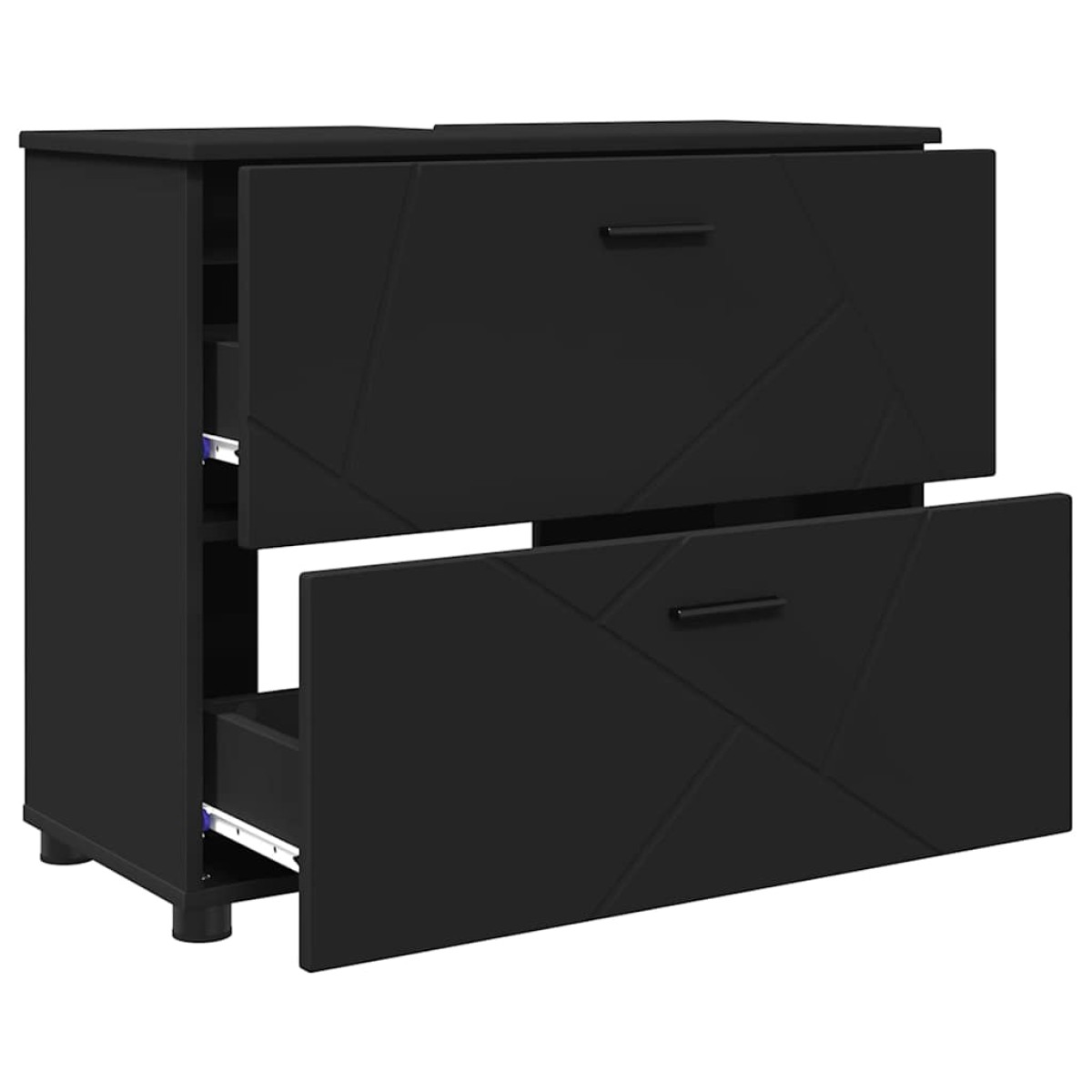 vidaXL Σετ Επίπλων Μπάνιου 3 τμχ. Μαύρο 76,5 x 35 x 64 εκ