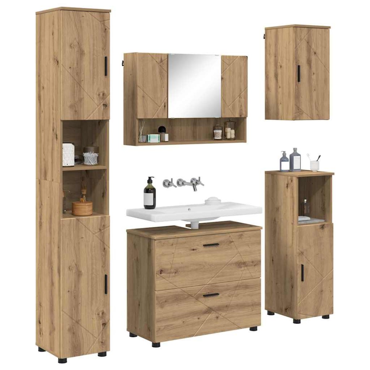 vidaXL Σετ Επίπλων Μπάνιου 5 τμχ. Artisan Oak 35 x 30 x 192 εκ