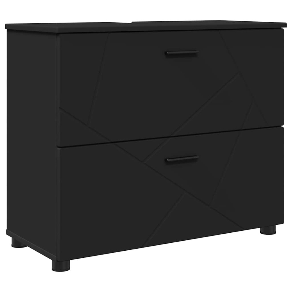 vidaXL Σετ Επίπλων Μπάνιου 4 τμχ. Μαύρο 35 x 30 x 192 εκ