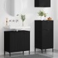 vidaXL Σετ Επίπλων Μπάνιου 2 τμχ. Μαύρο 39,5 x 36 x 88 εκ