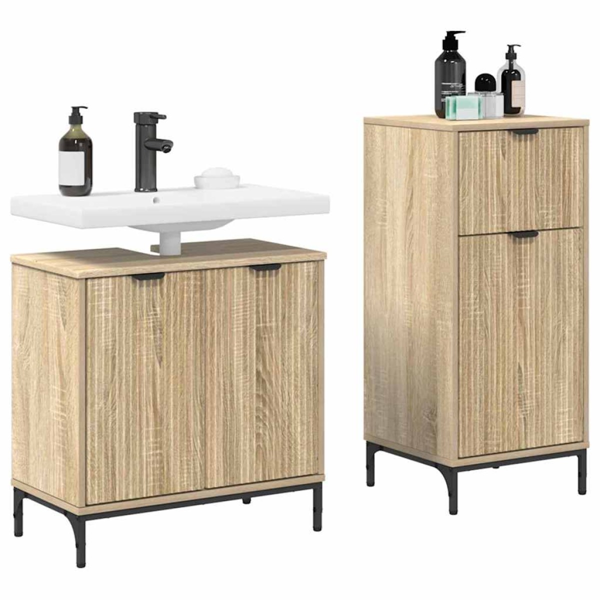 vidaXL Σετ Επίπλων Μπάνιου 2 τμχ. Δρύς Sonoma 39,5 x 36 x 88 εκ