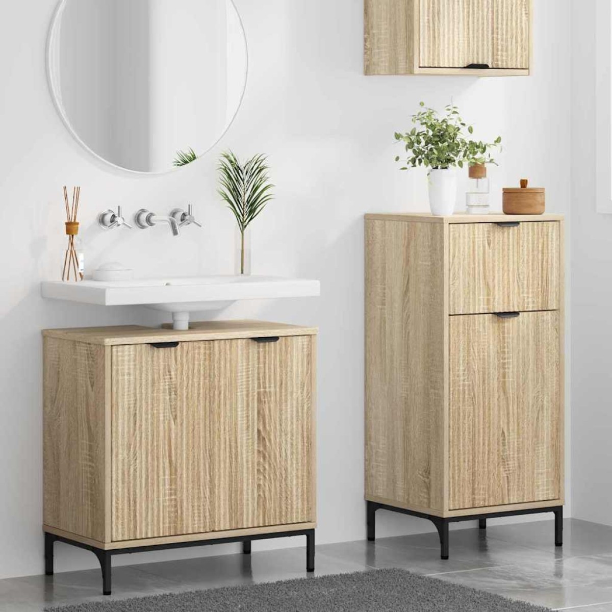 vidaXL Σετ Επίπλων Μπάνιου 2 τμχ. Δρύς Sonoma 39,5 x 36 x 88 εκ