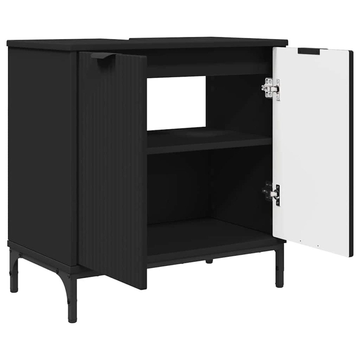 vidaXL Σετ Επίπλων Μπάνιου 3 τμχ. Μαύρο 39,5 x 36 x 88 εκ