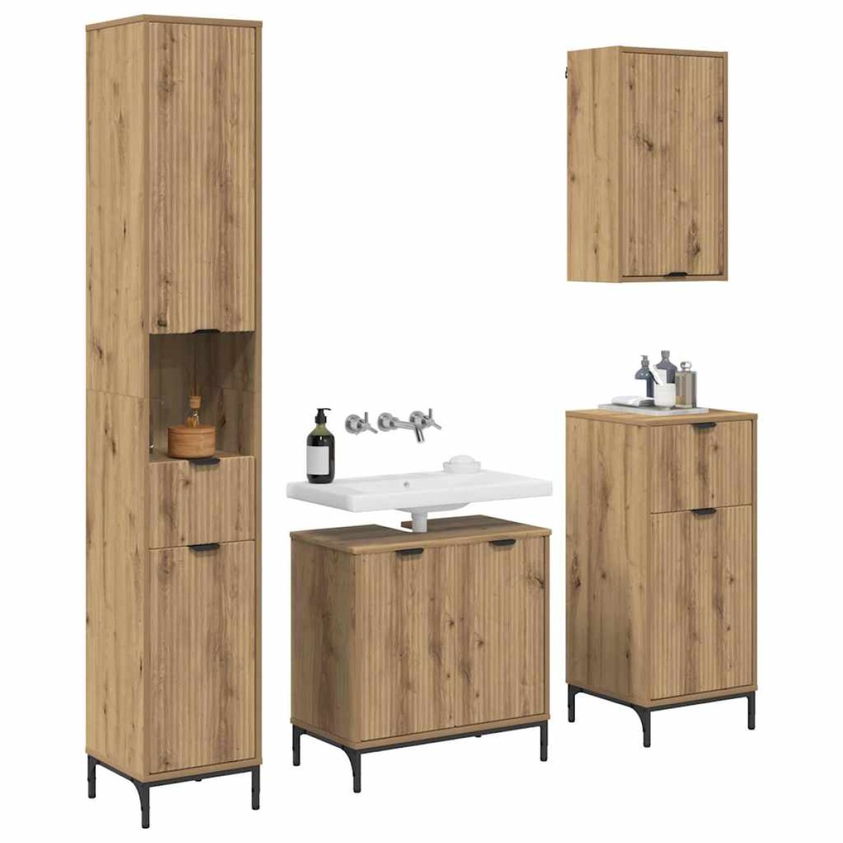 vidaXL Σετ Επίπλων Μπάνιου 4 τμχ. Artisan Oak