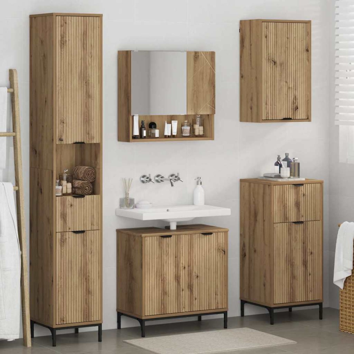 vidaXL Σετ Επίπλων Μπάνιου 4 τμχ. Artisan Oak