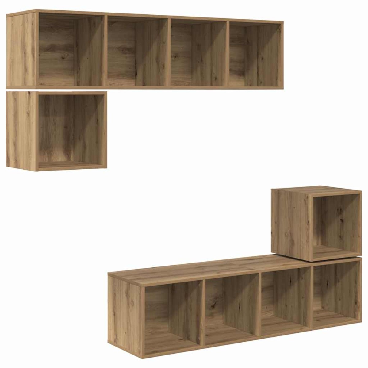 vidaXL Σετ επίπλου τηλεόρασης 4 τμχ. Artisan Oak Επεξεργασμένο Ξύλο