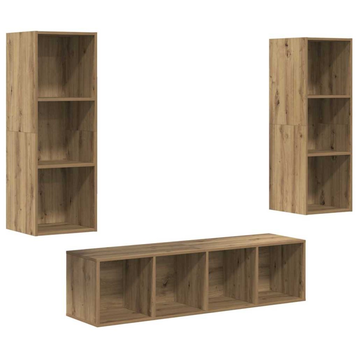 vidaXL Σετ επίπλου τηλεόρασης 3 τμχ. Artisan Oak Επεξεργασμένο Ξύλο