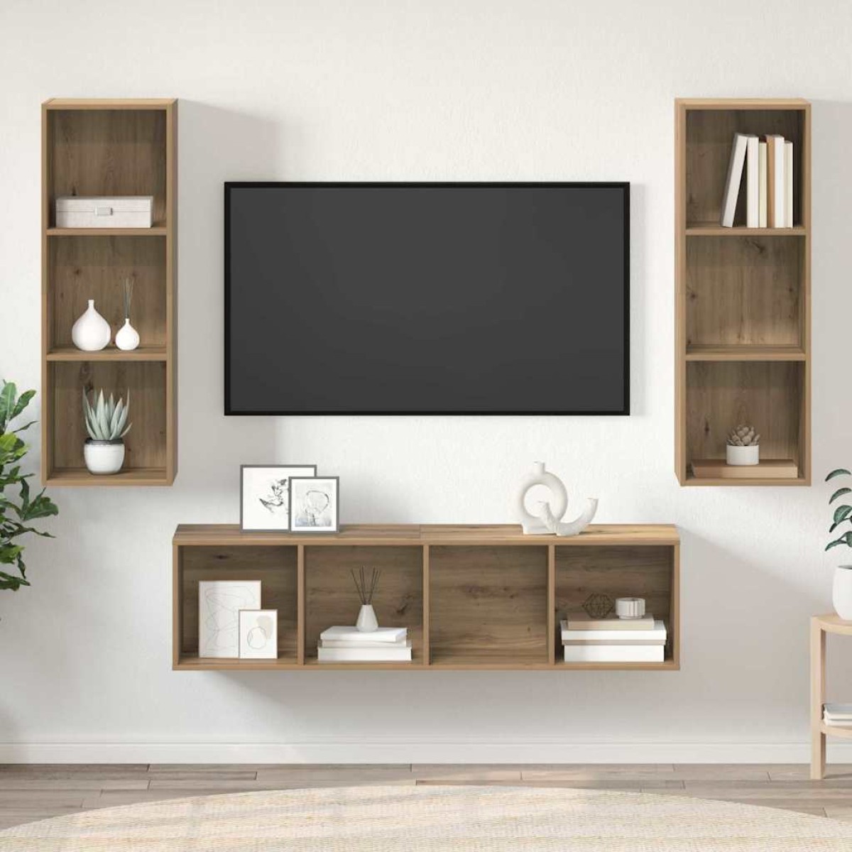 vidaXL Σετ επίπλου τηλεόρασης 3 τμχ. Artisan Oak Επεξεργασμένο Ξύλο