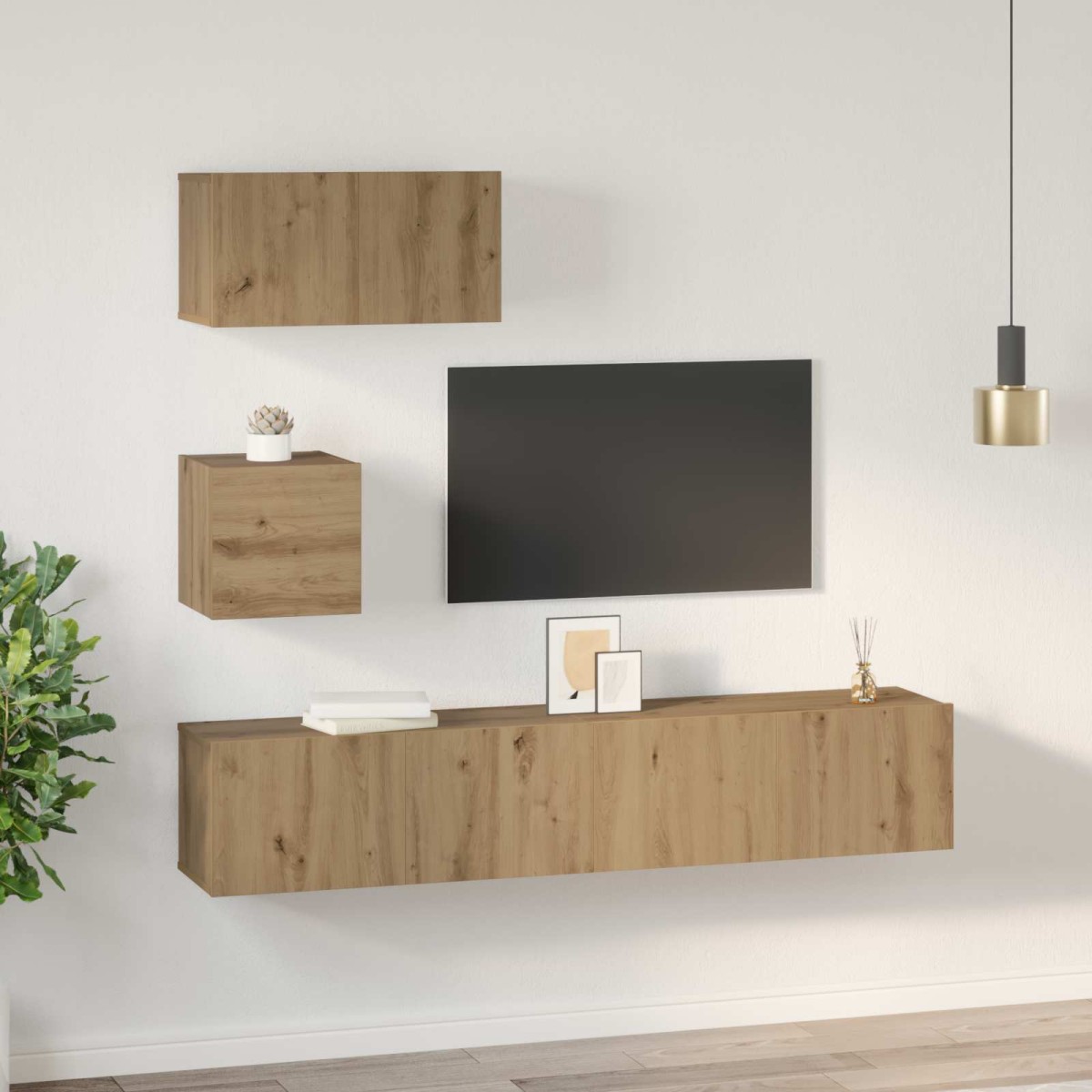 vidaXL Σετ επίπλου τηλεόρασης 3 τμχ. Artisan Oak Επεξεργασμένο Ξύλο