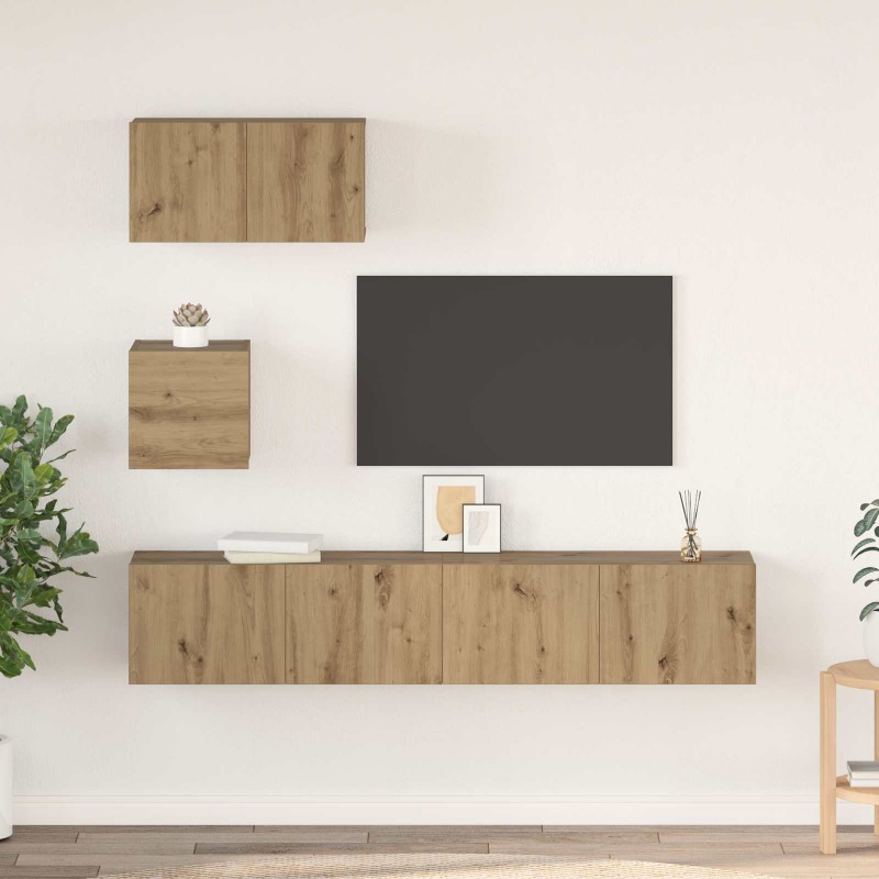vidaXL Σετ επίπλου τηλεόρασης 3 τμχ. Artisan Oak Επεξεργασμένο Ξύλο
