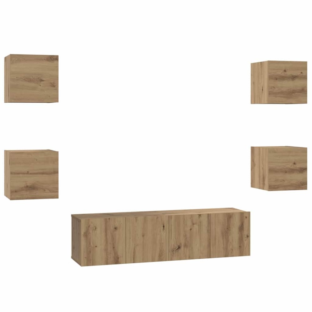 vidaXL Σετ επίπλου τηλεόρασης 6 τμχ. Artisan Oak Επεξεργασμένο Ξύλο