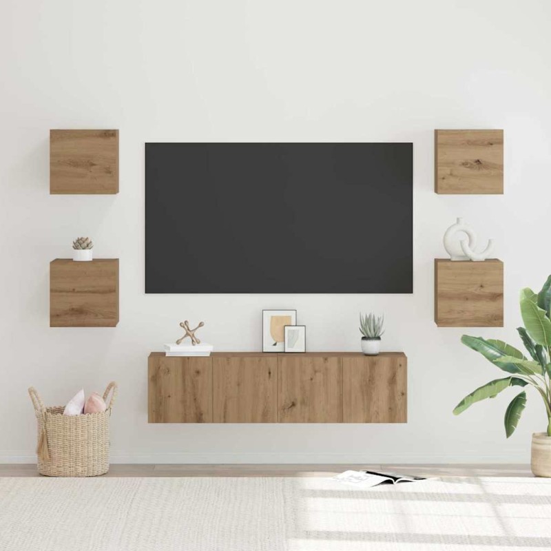 vidaXL Σετ επίπλου τηλεόρασης 6 τμχ. Artisan Oak Επεξεργασμένο Ξύλο
