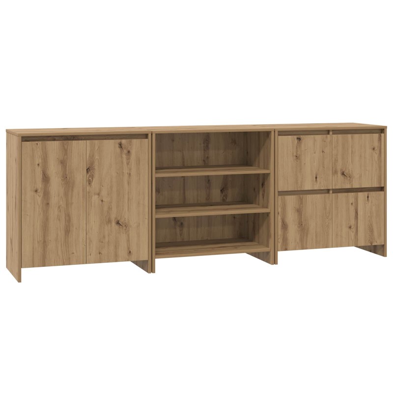 vidaXL Πλαϊνό γραφείο 3 τμχ. Artisan Oak 70 x 41 x 75 εκ.