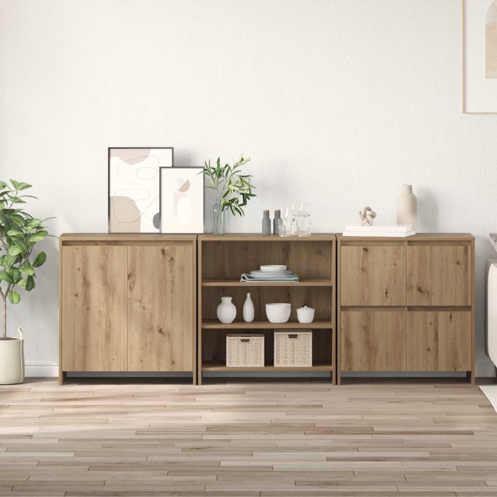 vidaXL Πλαϊνό γραφείο 3 τμχ. Artisan Oak 70 x 41 x 75 εκ.