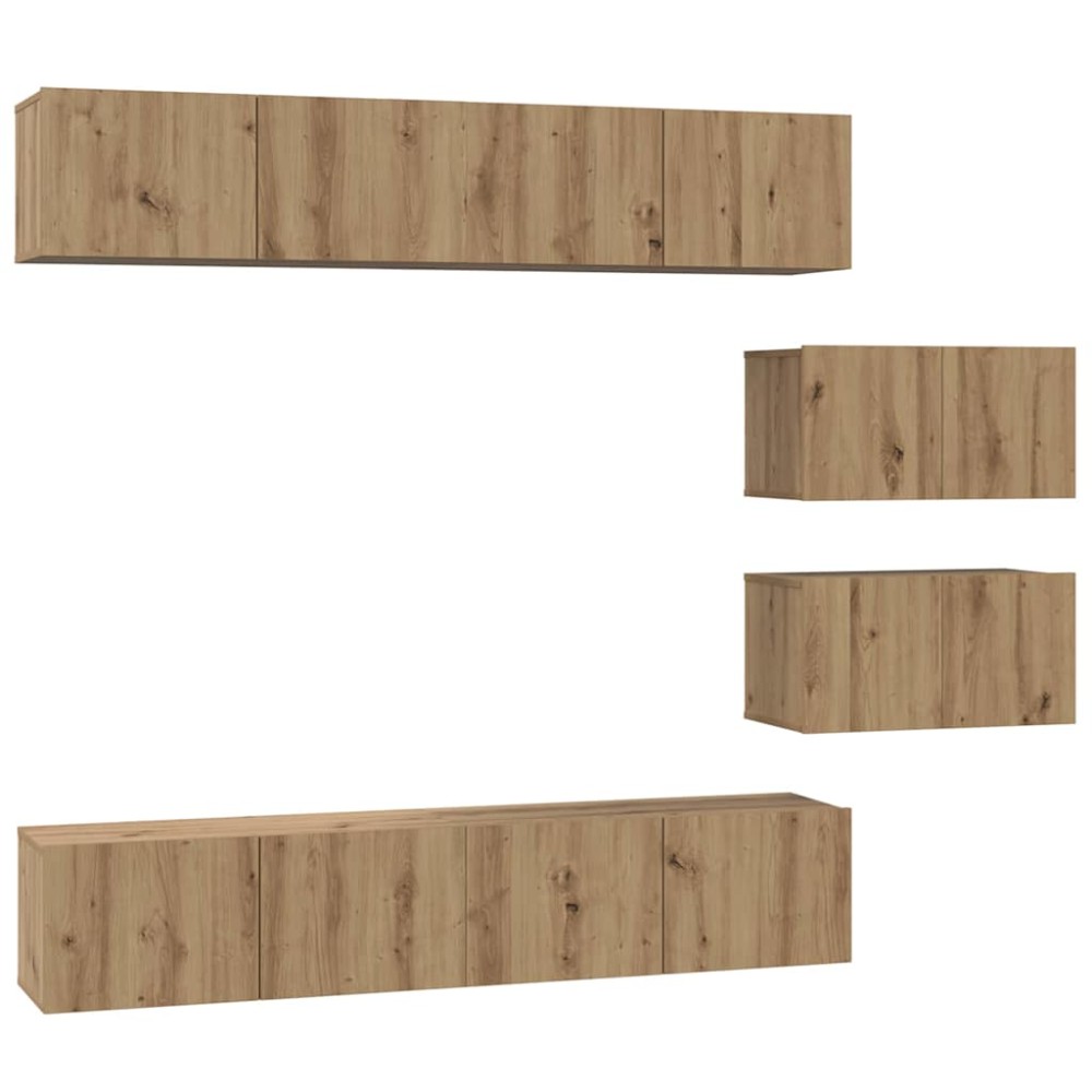 vidaXL Σετ επίπλου τηλεόρασης 6 τμχ. Artisan Oak Επεξεργασμένο Ξύλο