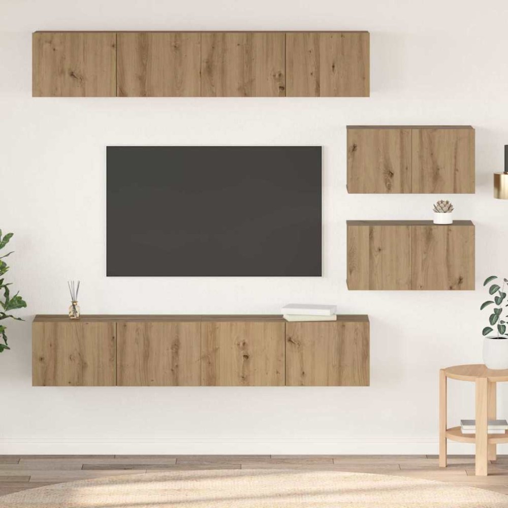 vidaXL Σετ επίπλου τηλεόρασης 6 τμχ. Artisan Oak Επεξεργασμένο Ξύλο