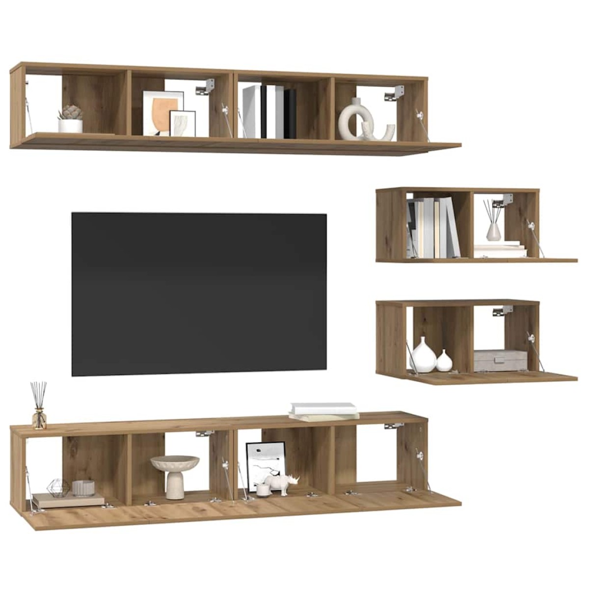 vidaXL Σετ επίπλου τηλεόρασης 6 τμχ. Artisan Oak Επεξεργασμένο Ξύλο