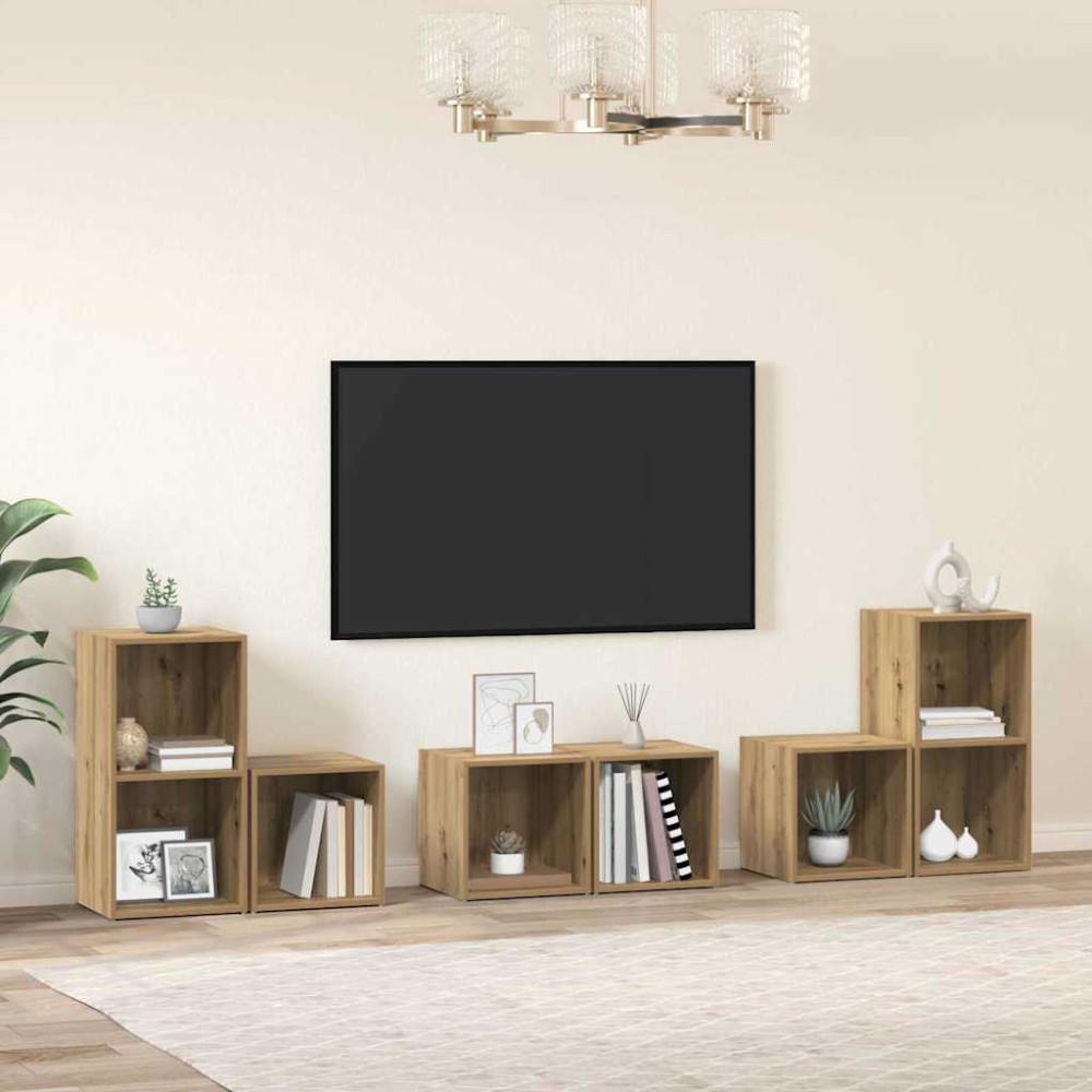 vidaXL Σετ επίπλου τηλεόρασης 6 τμχ. Artisan Oak Επεξεργασμένο Ξύλο