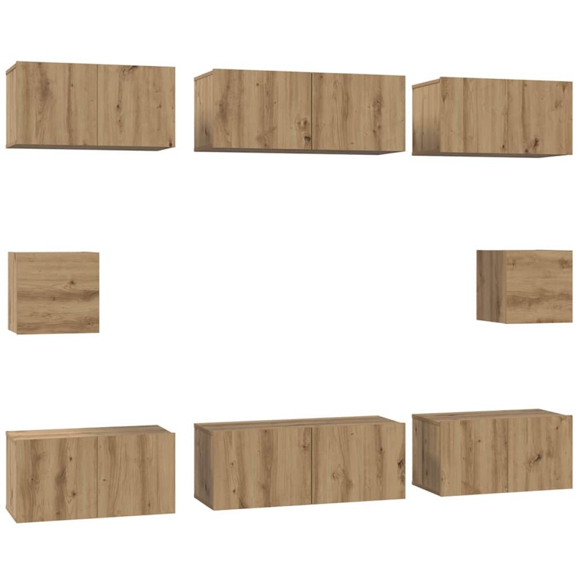 vidaXL Σετ επίπλου τηλεόρασης 8 τμχ. Artisan Oak Επεξεργασμένο Ξύλο
