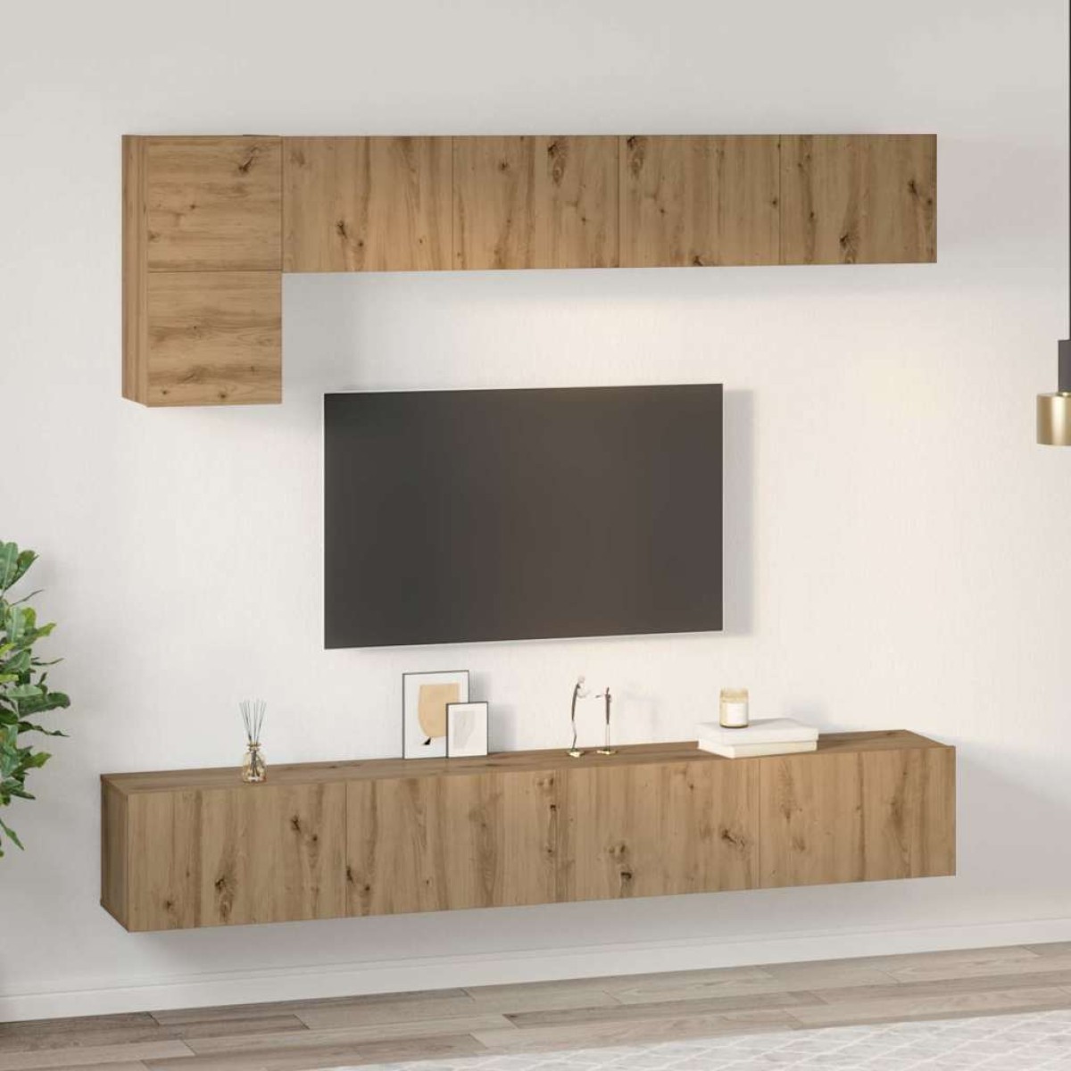 vidaXL Σετ επίπλου τηλεόρασης 5 τμχ. Artisan Oak Επεξεργασμένο Ξύλο