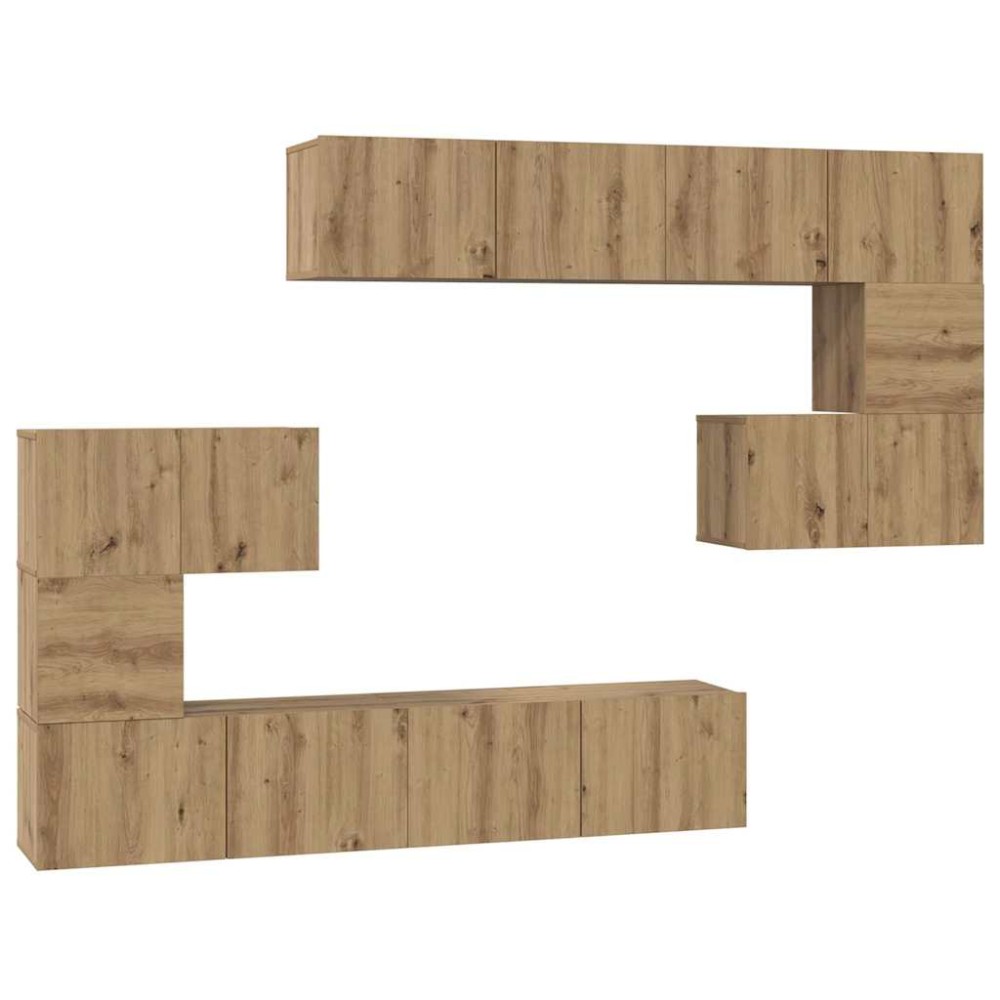 vidaXL Σετ επίπλου τηλεόρασης 8 τμχ. Artisan Oak Επεξεργασμένο Ξύλο