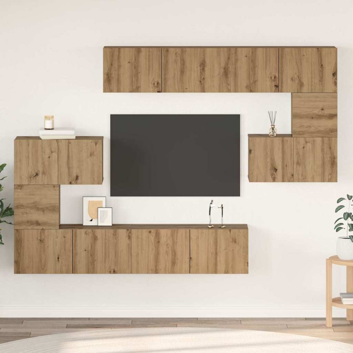 vidaXL Σετ επίπλου τηλεόρασης 8 τμχ. Artisan Oak Επεξεργασμένο Ξύλο