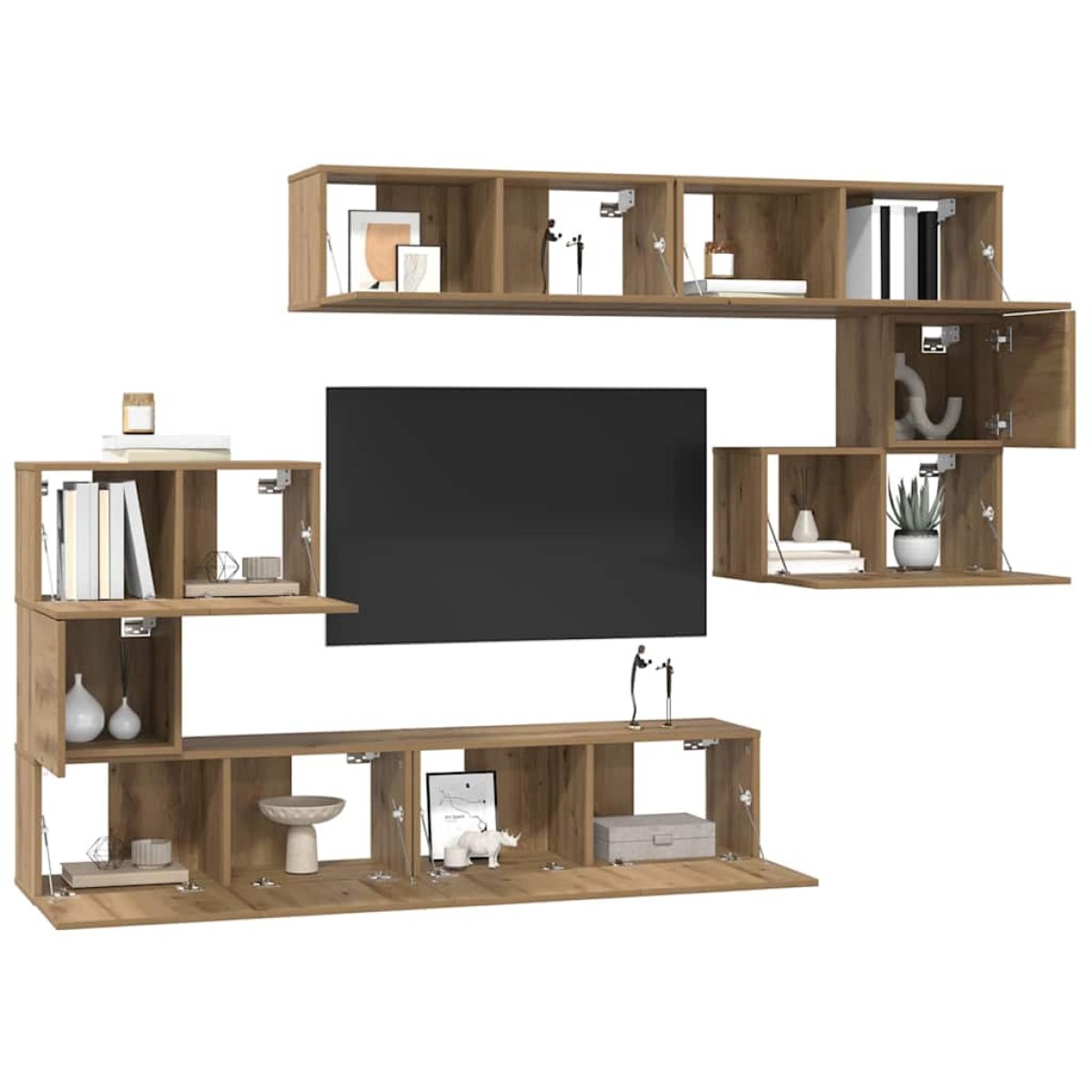 vidaXL Σετ επίπλου τηλεόρασης 8 τμχ. Artisan Oak Επεξεργασμένο Ξύλο