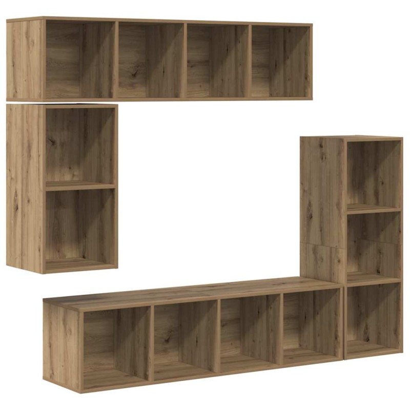 vidaXL Σετ επίπλου τηλεόρασης 4 τμχ. Artisan Oak Επεξεργασμένο Ξύλο