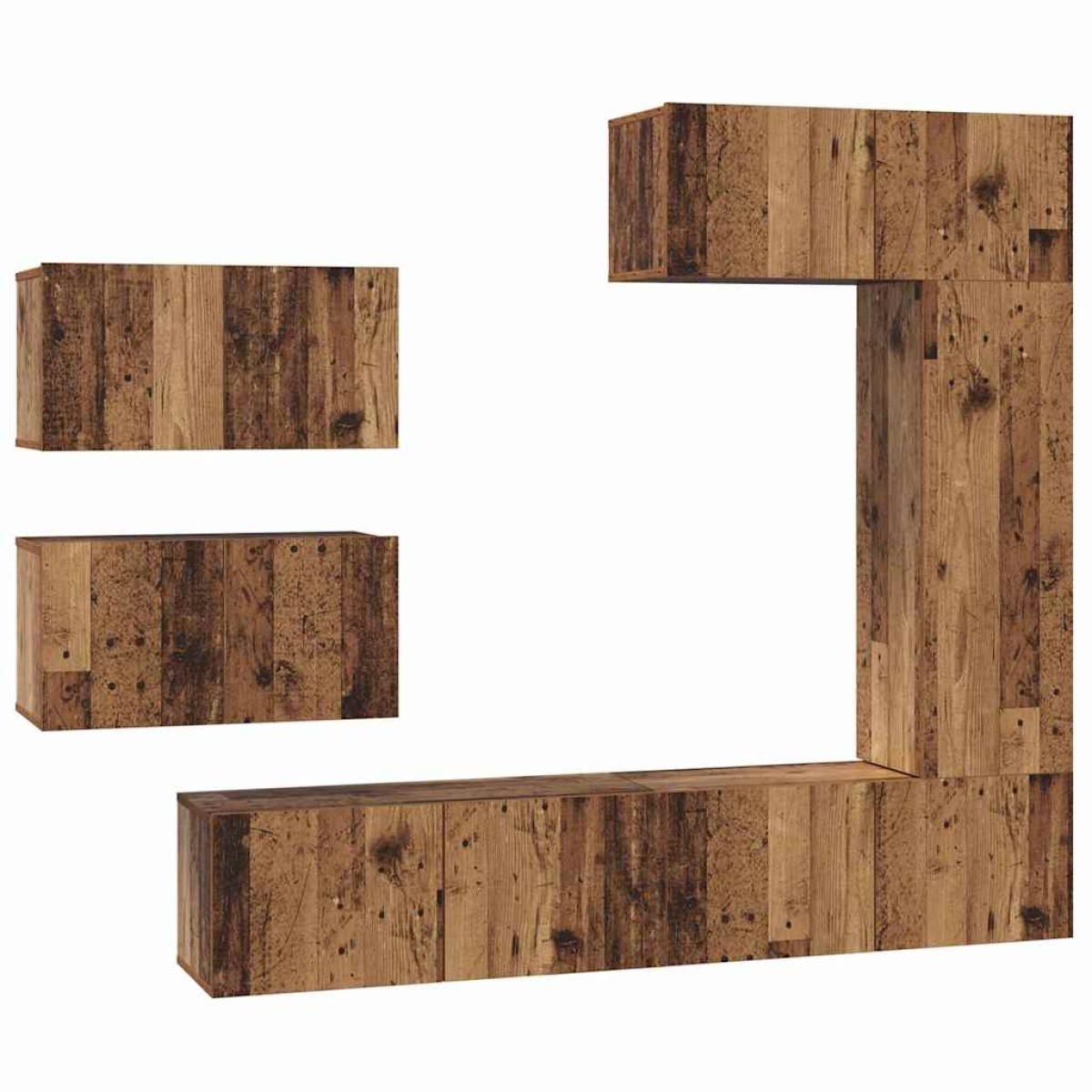 vidaXL Σετ επίπλου τηλεόρασης 6 τμχ. Παλιό Ξύλο Επεξεργασμένο Ξύλο