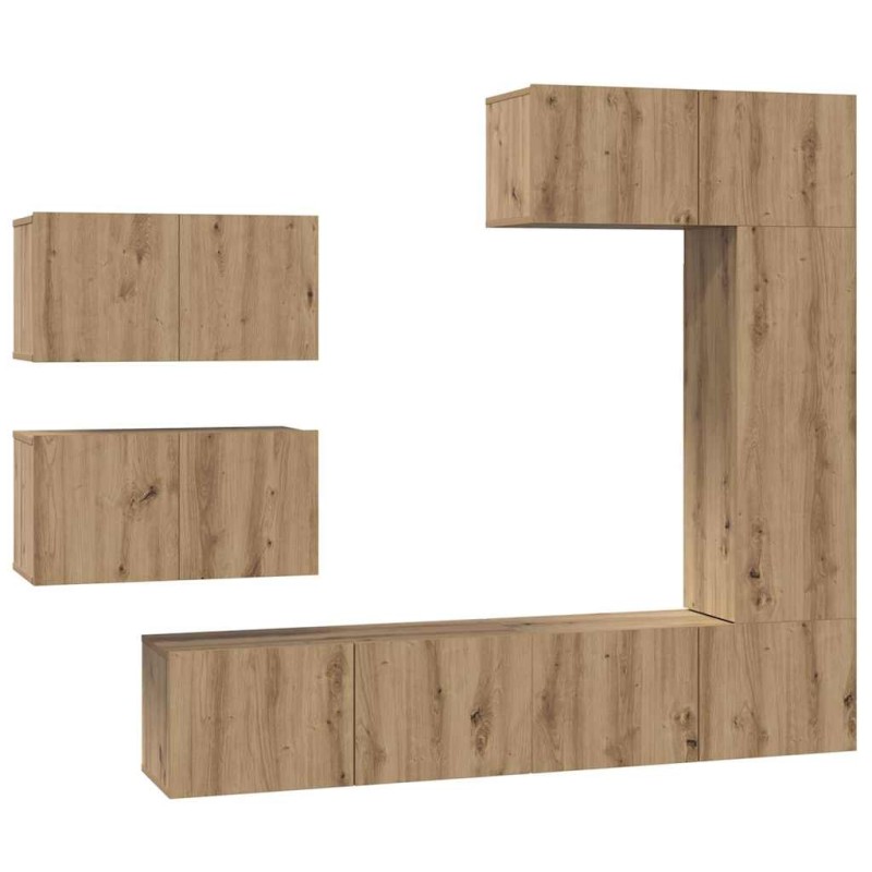 vidaXL Σετ επίπλου τηλεόρασης 6 τμχ. Artisan Oak Επεξεργασμένο Ξύλο