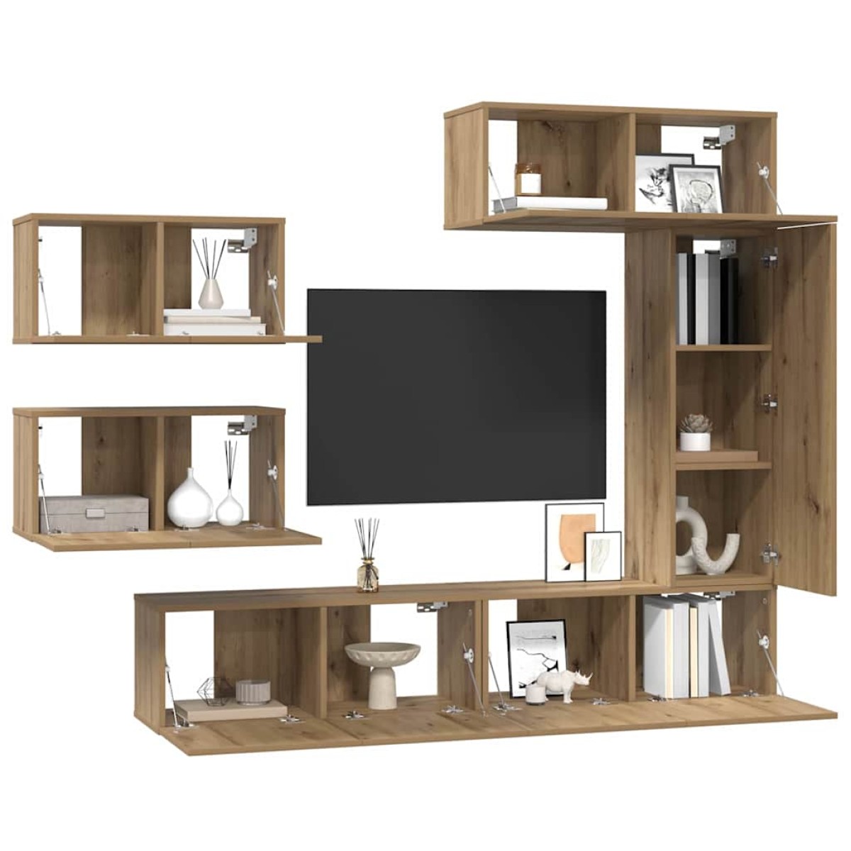 vidaXL Σετ επίπλου τηλεόρασης 6 τμχ. Artisan Oak Επεξεργασμένο Ξύλο