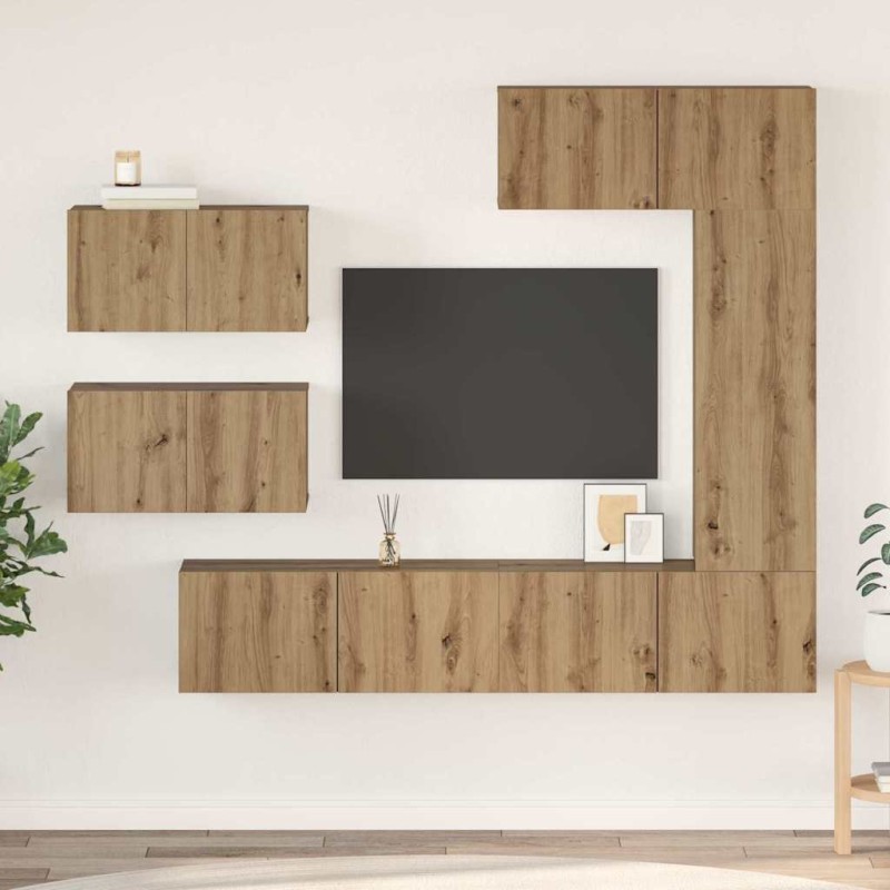 vidaXL Σετ επίπλου τηλεόρασης 6 τμχ. Artisan Oak Επεξεργασμένο Ξύλο
