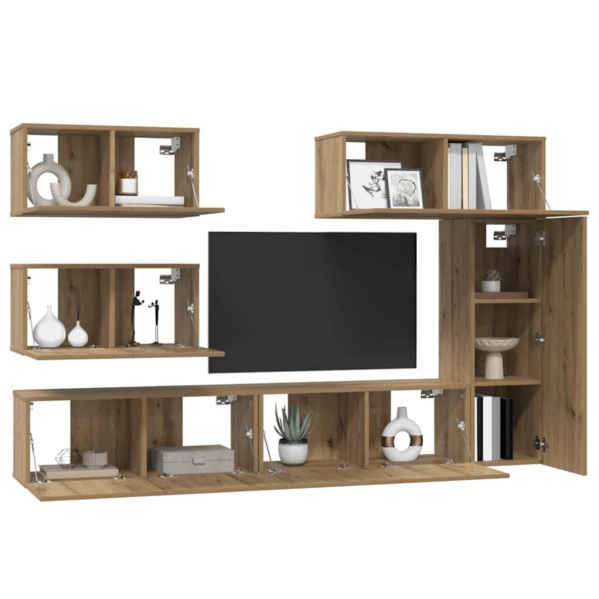 vidaXL Σετ επίπλου τηλεόρασης 6 τμχ. Artisan Oak Επεξεργασμένο Ξύλο