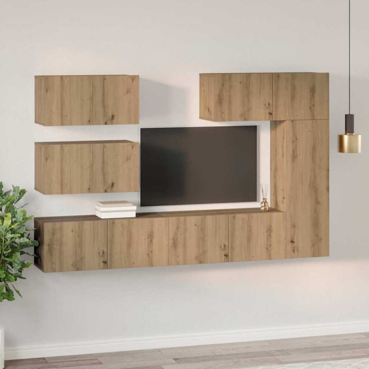 vidaXL Σετ επίπλου τηλεόρασης 6 τμχ. Artisan Oak Επεξεργασμένο Ξύλο