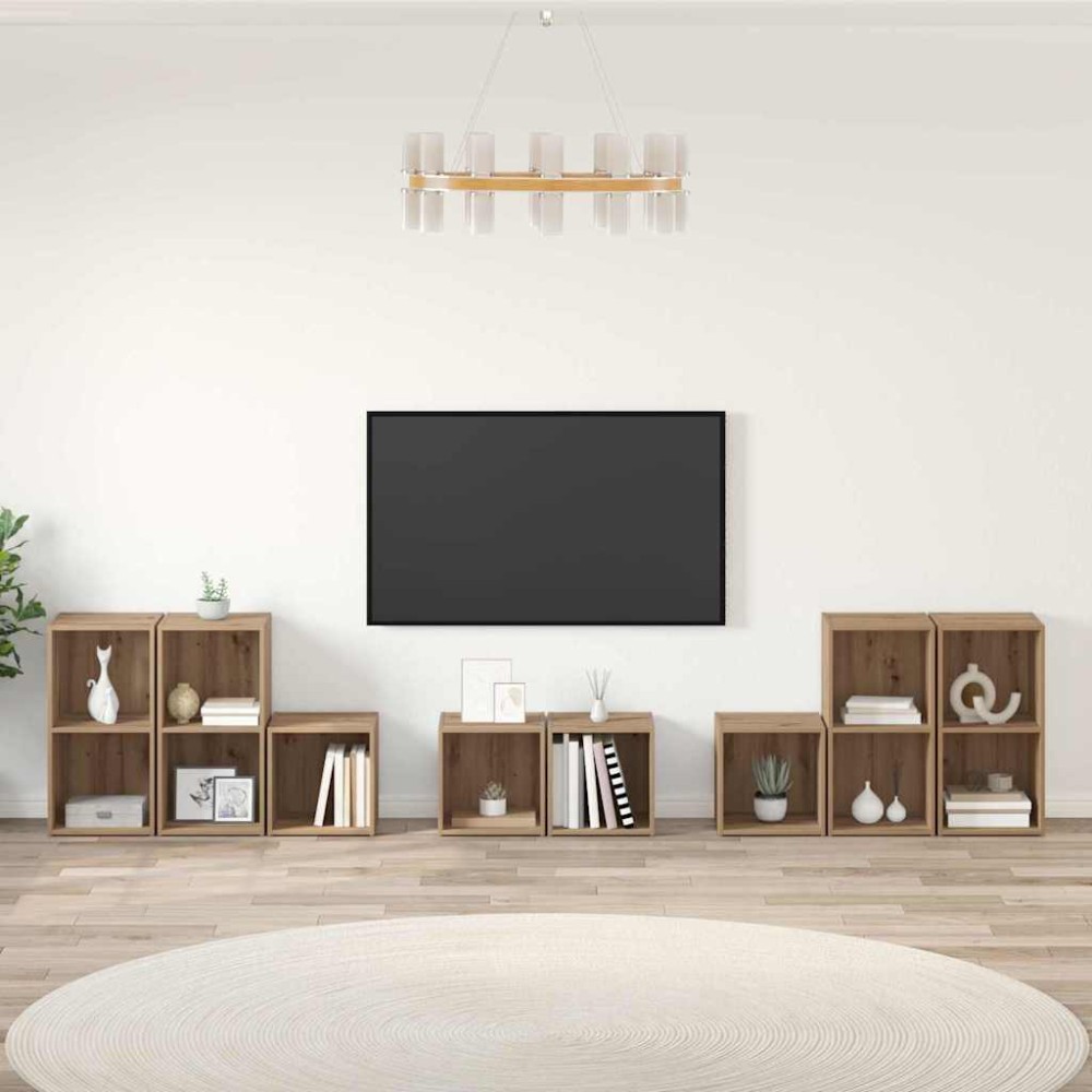 vidaXL ΣΕΤ ΒΑΘΜΟΛΟΓΗΣΗΣ ΤΗΛΕΟΡΑΣΗΣ 8 τμχ. Artisan Oak