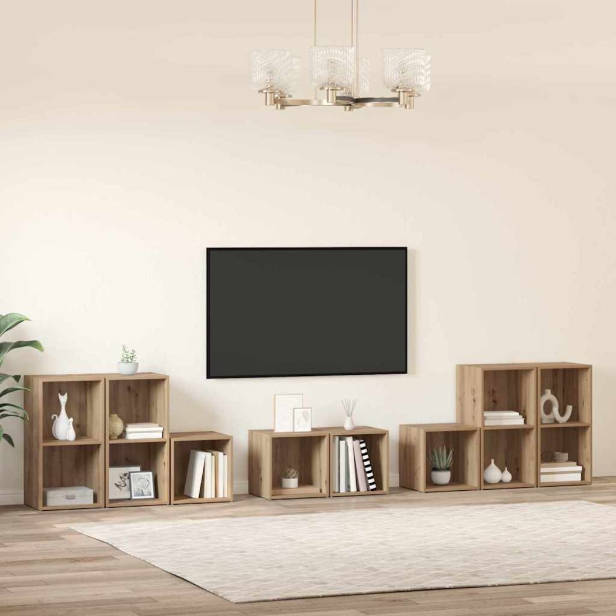 vidaXL ΣΕΤ ΒΑΘΜΟΛΟΓΗΣΗΣ ΤΗΛΕΟΡΑΣΗΣ 8 τμχ. Artisan Oak