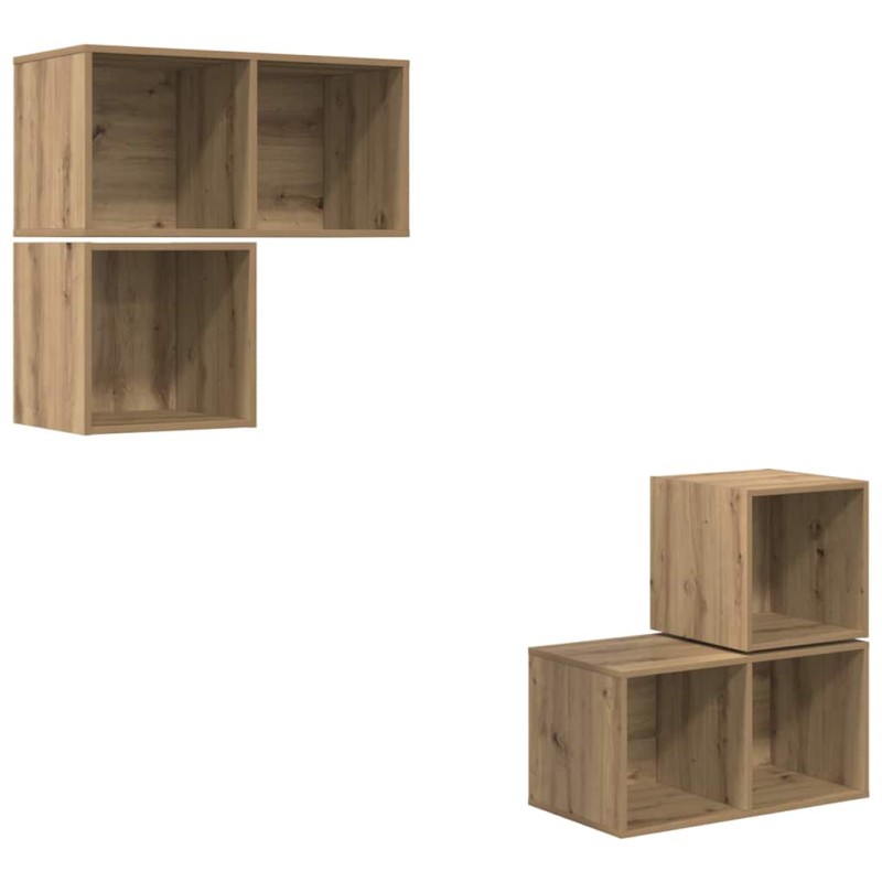 vidaXL Σετ επίπλου τηλεόρασης 4 τμχ. Artisan Oak Επεξεργασμένο Ξύλο