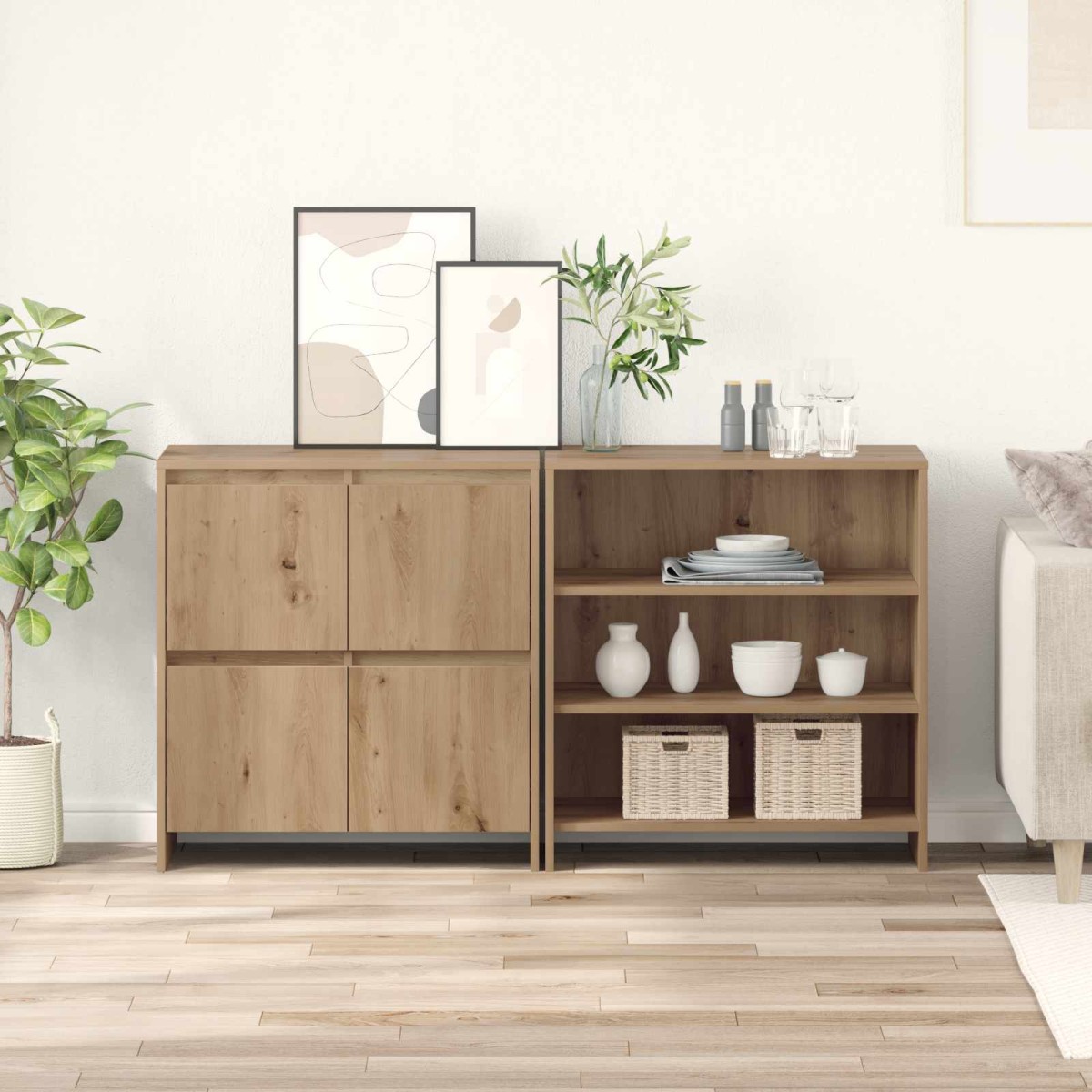 vidaXL Πλαϊνό γραφείο 2 τμχ. Artisan Oak 70 x 41 x 75 εκ.