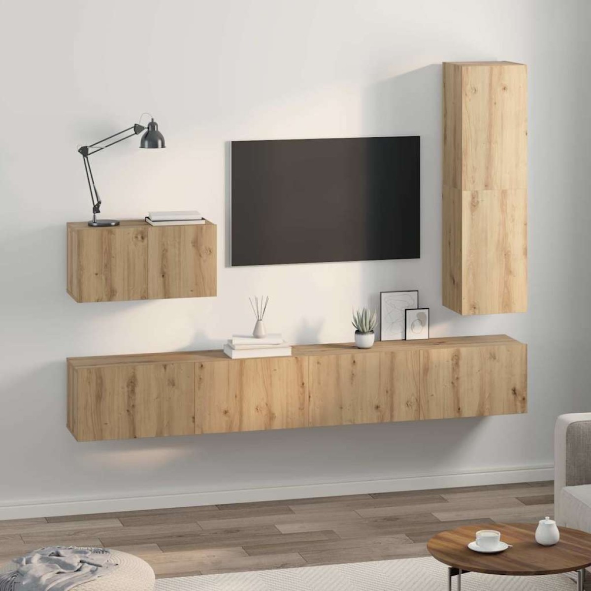 vidaXL Σετ επίπλου τηλεόρασης 4 τμχ. Artisan Oak Επεξεργασμένο Ξύλο