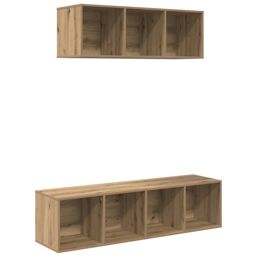 vidaXL Σετ επίπλου τηλεόρασης 2 τμχ. Artisan Oak Επεξεργασμένο Ξύλο