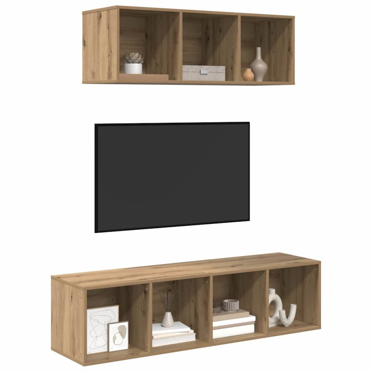 vidaXL Σετ επίπλου τηλεόρασης 2 τμχ. Artisan Oak Επεξεργασμένο Ξύλο