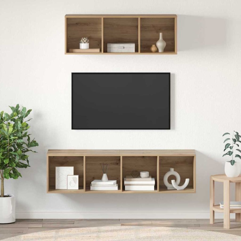 vidaXL Σετ επίπλου τηλεόρασης 2 τμχ. Artisan Oak Επεξεργασμένο Ξύλο
