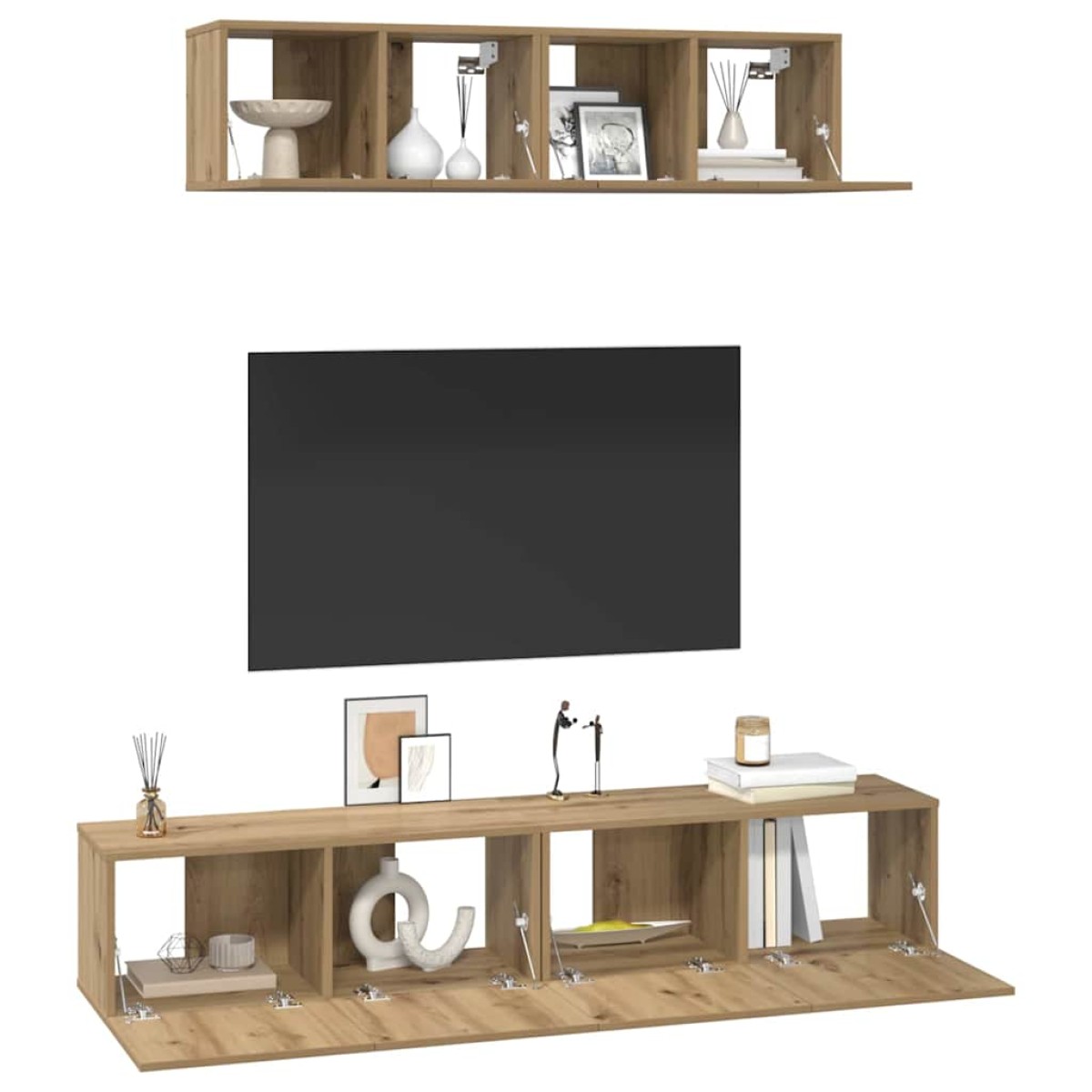vidaXL Σετ επίπλου τηλεόρασης 4 τμχ. Artisan Oak Επεξεργασμένο Ξύλο