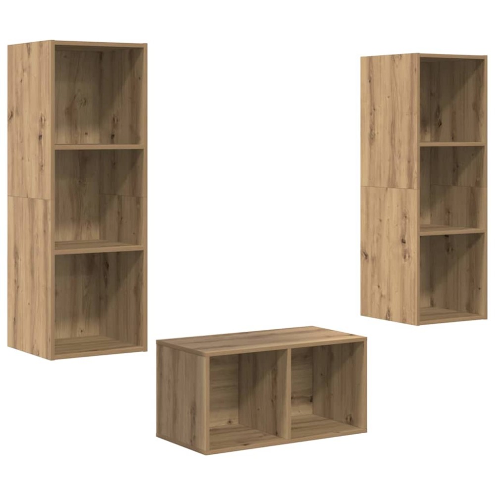 vidaXL Σετ επίπλου τηλεόρασης Artisan Oak Επεξεργασμένο Ξύλο