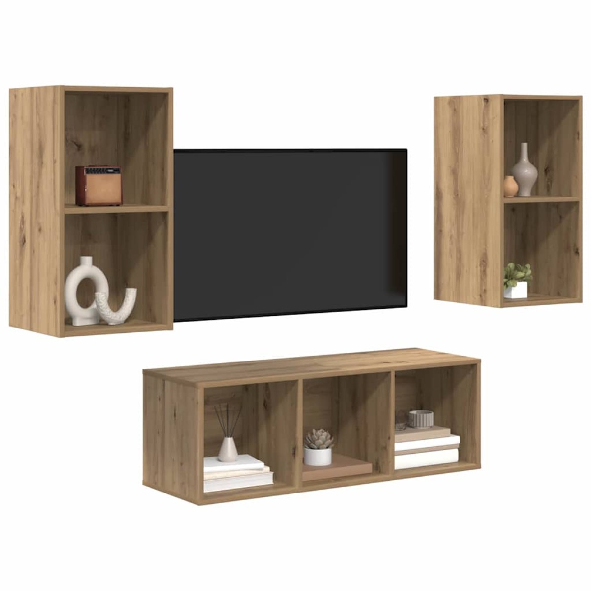 vidaXL Σετ επίπλου τηλεόρασης 3 τμχ. Artisan Oak Επεξεργασμένο Ξύλο