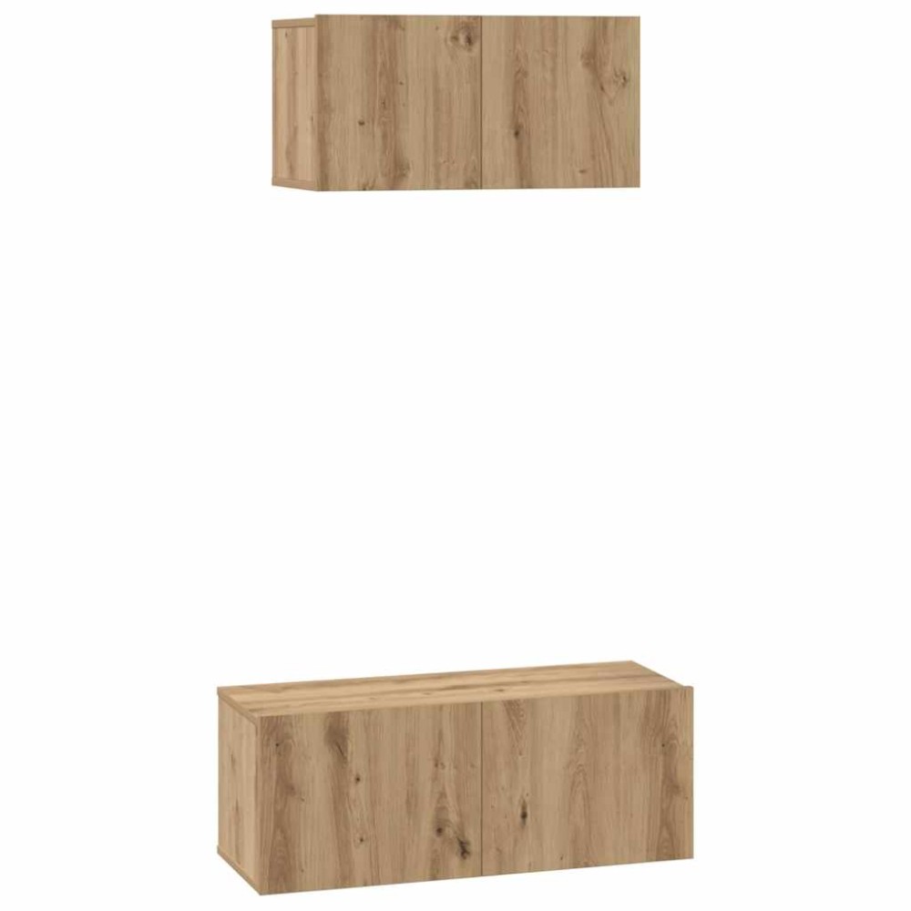 vidaXL Σετ επίπλου τηλεόρασης 2 τμχ. Artisan Oak Επεξεργασμένο Ξύλο