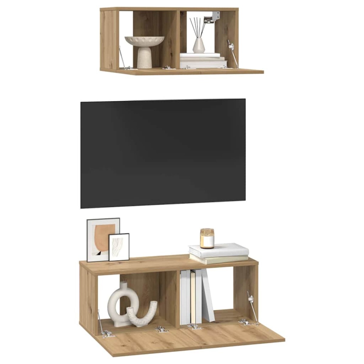 vidaXL Σετ επίπλου τηλεόρασης 2 τμχ. Artisan Oak Επεξεργασμένο Ξύλο
