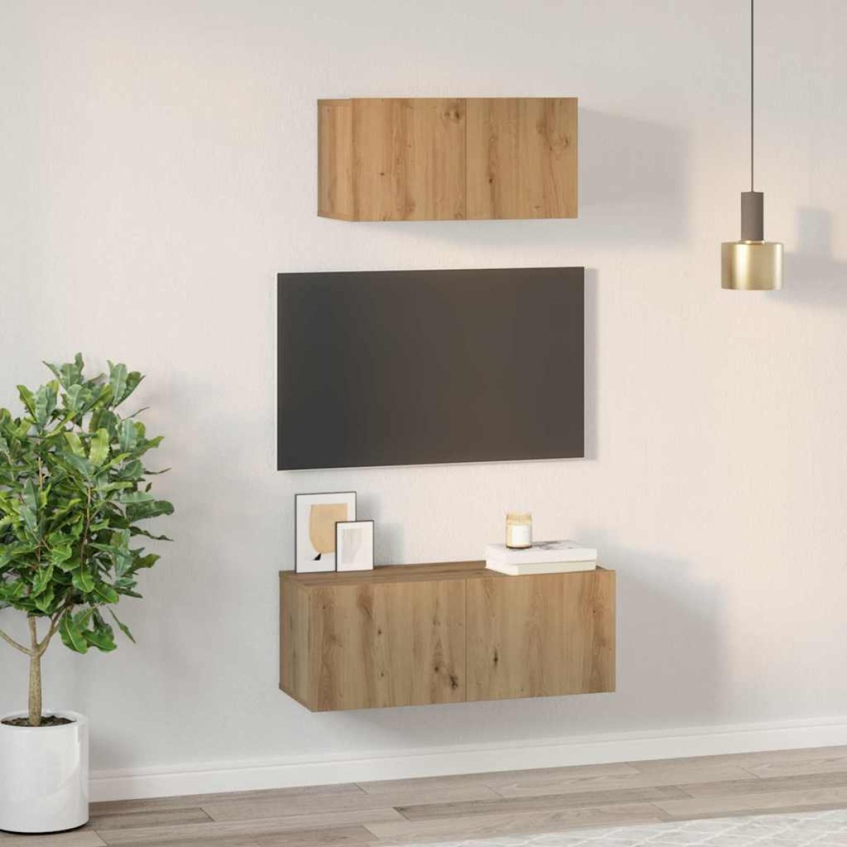 vidaXL Σετ επίπλου τηλεόρασης 2 τμχ. Artisan Oak Επεξεργασμένο Ξύλο